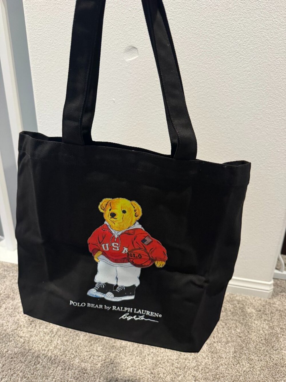 Polo Ralph Lauren Polo Bear USA Black Tote Bag